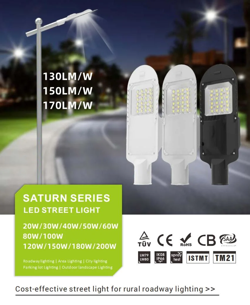 Optional Type 2m Type 3m Beam Angle Street Lights 100-240VAC 40W Outdoor Lighting