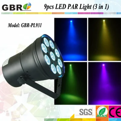 9X3w Stage RGB 3 in 1 LED PAR Washer Light / Wedding Light LED PAR Can